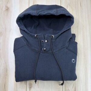 Origin USA Maine "The Heavy" Thick Knit Hoodie Mens Small Black Pocket Sweater